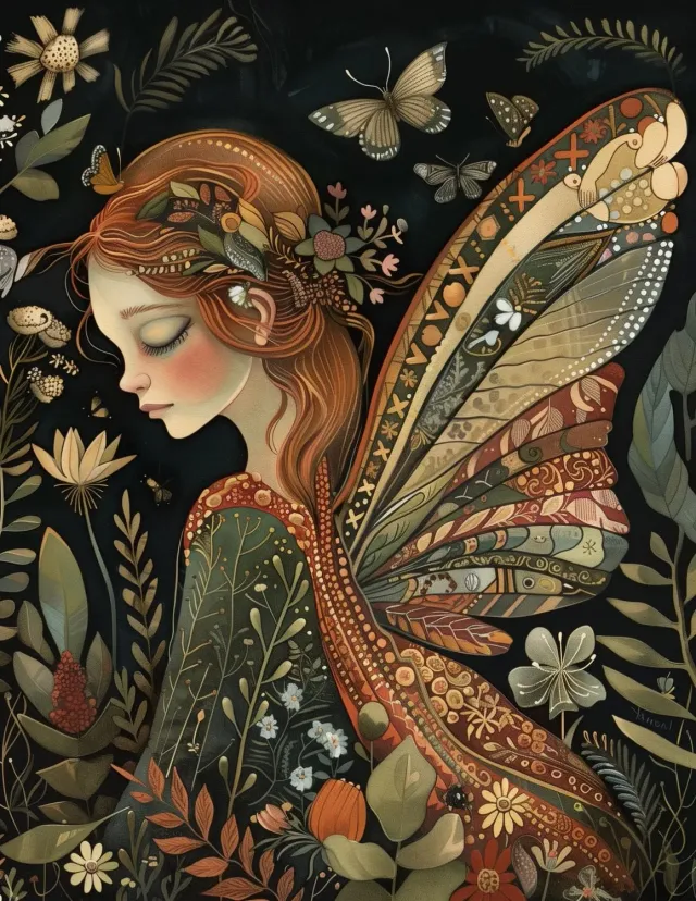 Ginger Fairy Sally wenskaart A6 300gr