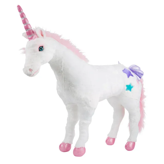 Melissa & Doug Unicorn Knuffel Groot Roze Zijdezacht