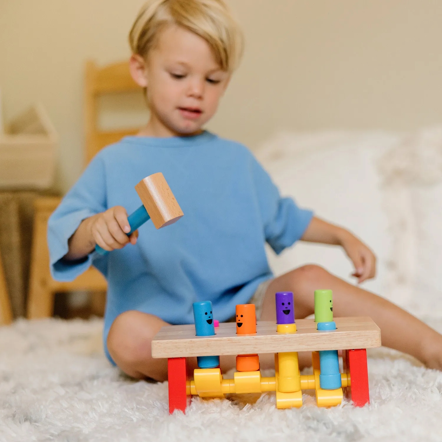 Melissa & Doug Deluxe Pounding Bench hamerbank hout 8 pinnen
