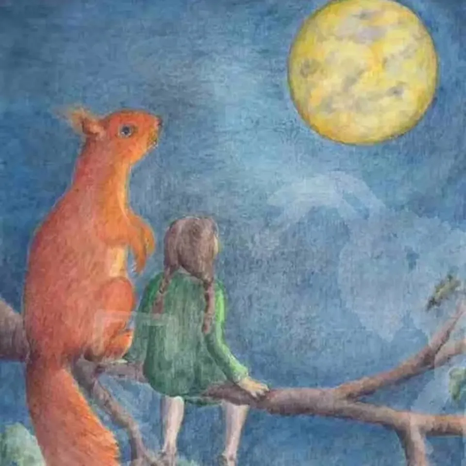 Eentje van Margo Volle maan ansichtkaart 10,5x15