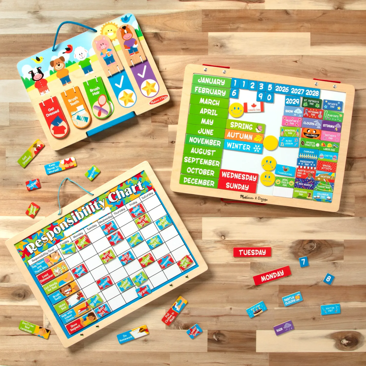 Melissa & Doug Daily Routine Responsibility leerset 3-delig magnetisch