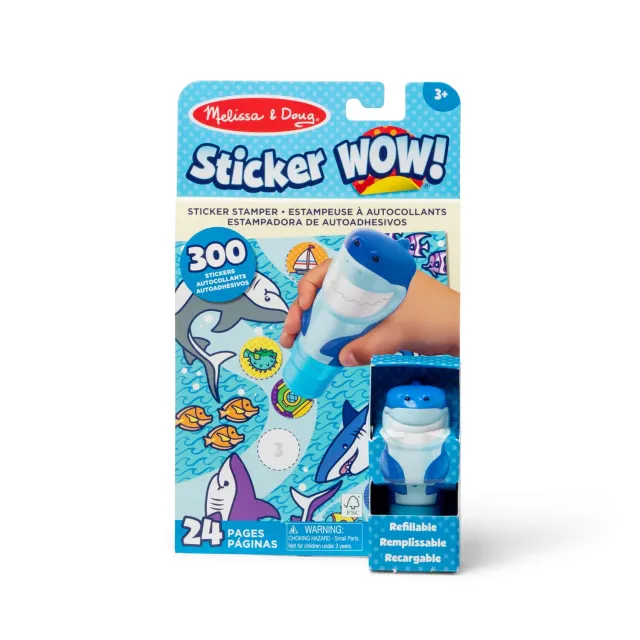 Melissa & Doug Sticker WOW Shark stickerboek met stamper