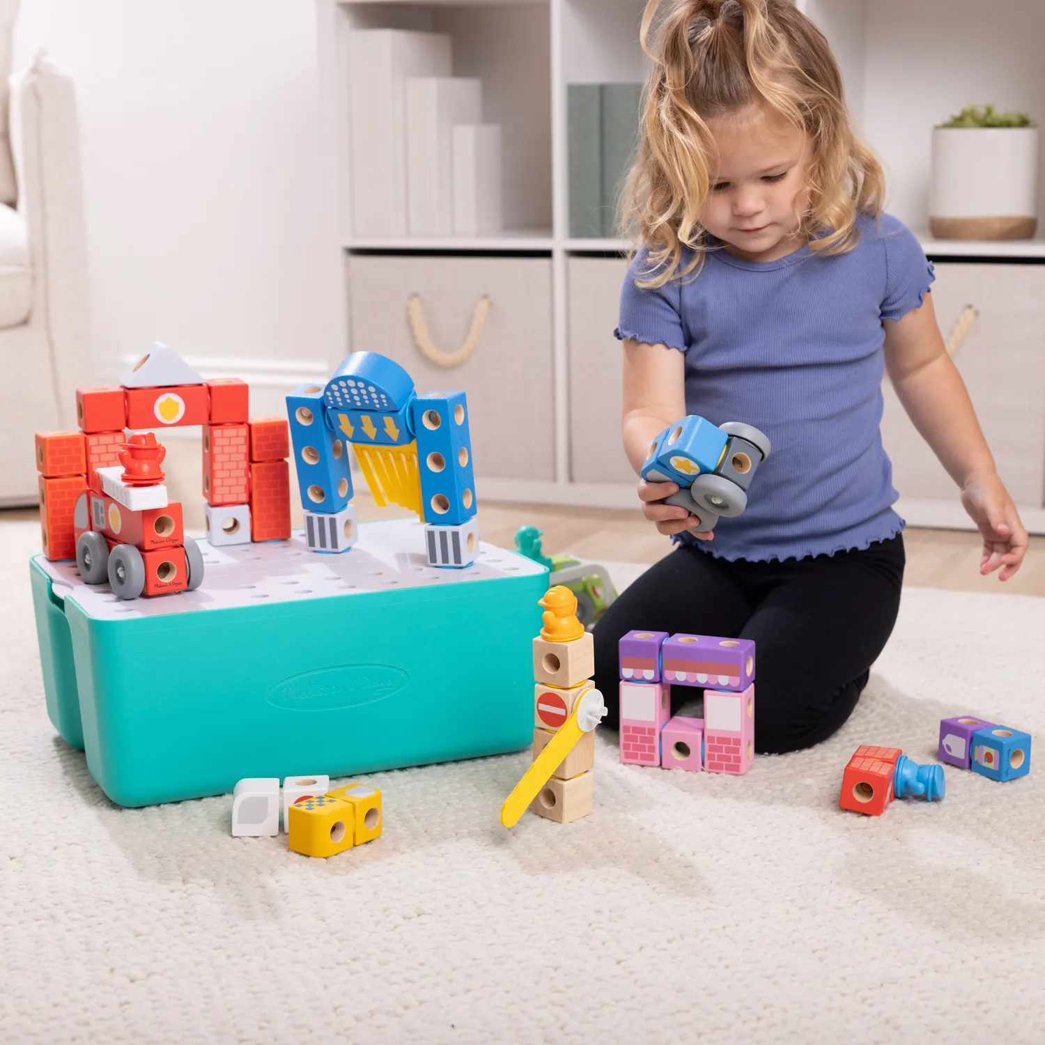 Melissa & Doug Blockables City Deluxe speelset 131-delig houten
