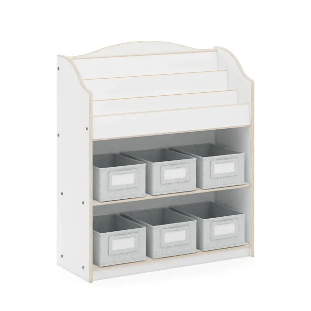 Guidecraft EdQ Book and Bin Browser boekenkast met bakken wit