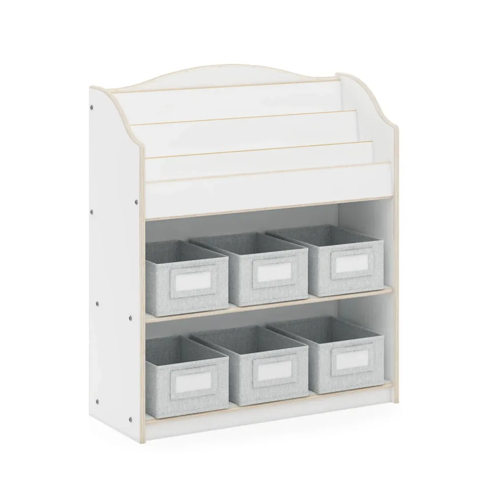 Guidecraft EdQ Book and Bin Browser boekenkast met bakken wit
