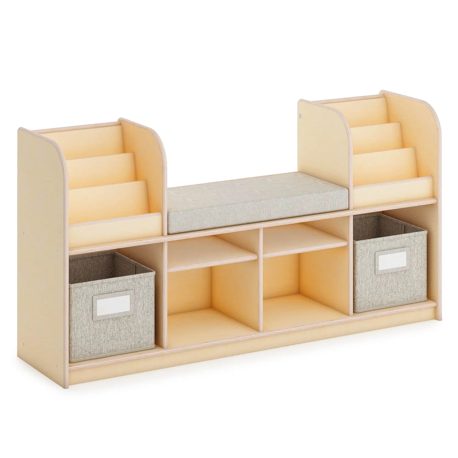 EdQ Reading Nook with Bins boekenkast Natural leeshoekje