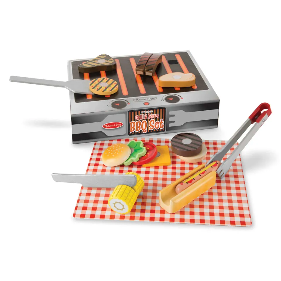 Melissa & Doug Grill & Serve BBQ speelset 20-delig hout