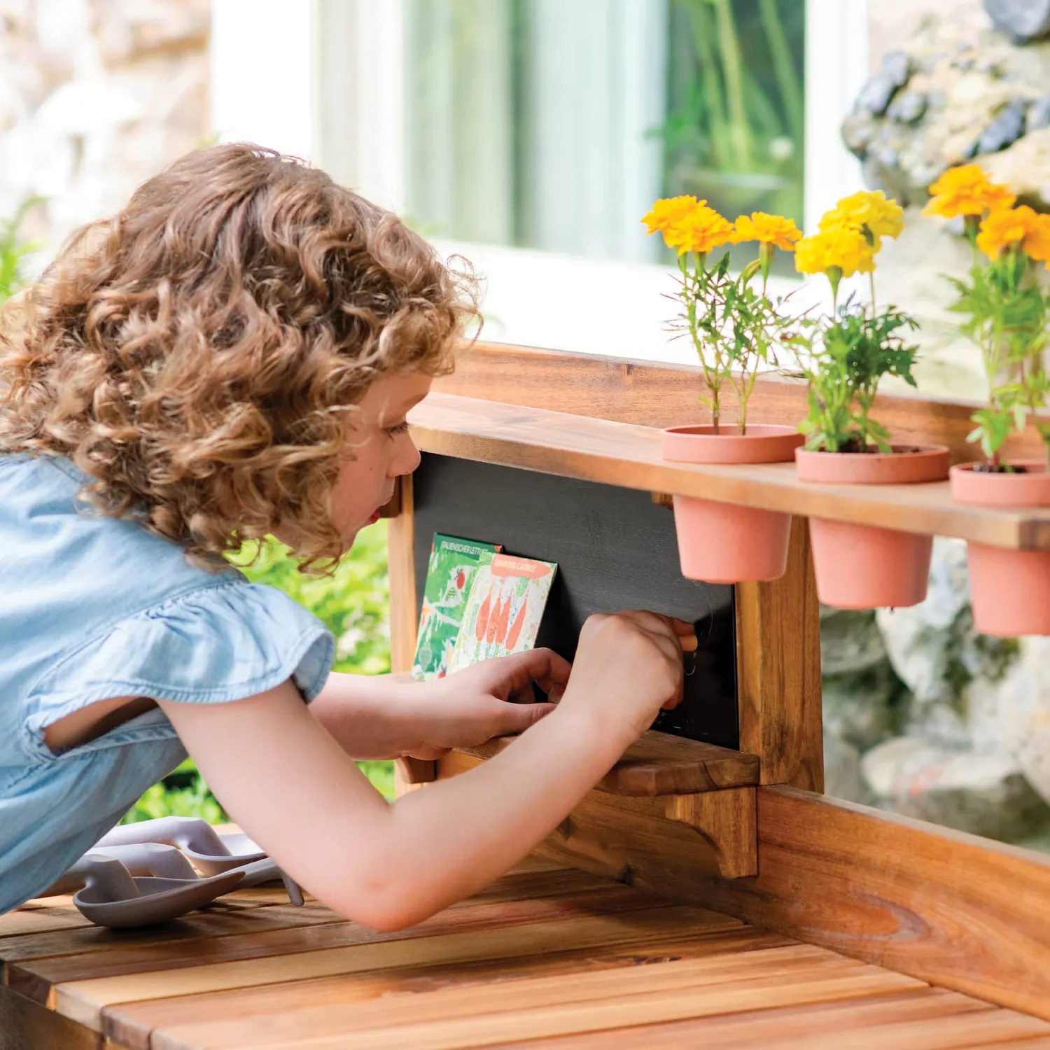 Martha Stewart Kids Potting Bench planttafel acacia met gereedschap
