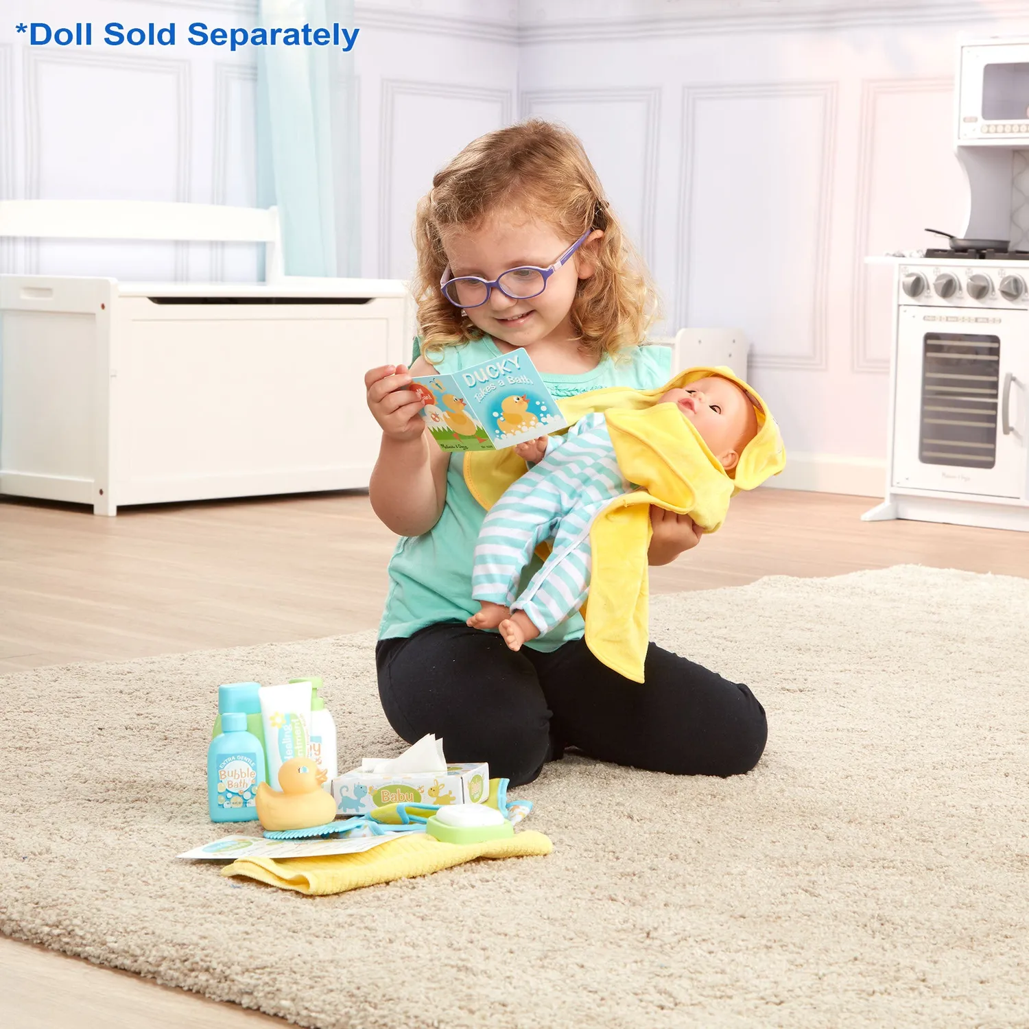Melissa & Doug Mine to Love poppen bad- en verschoonset 19-delig