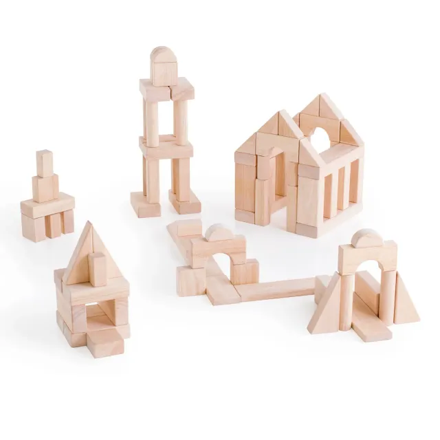 Guidecraft Unit Blocks houten blokken 84 delig rubberhout