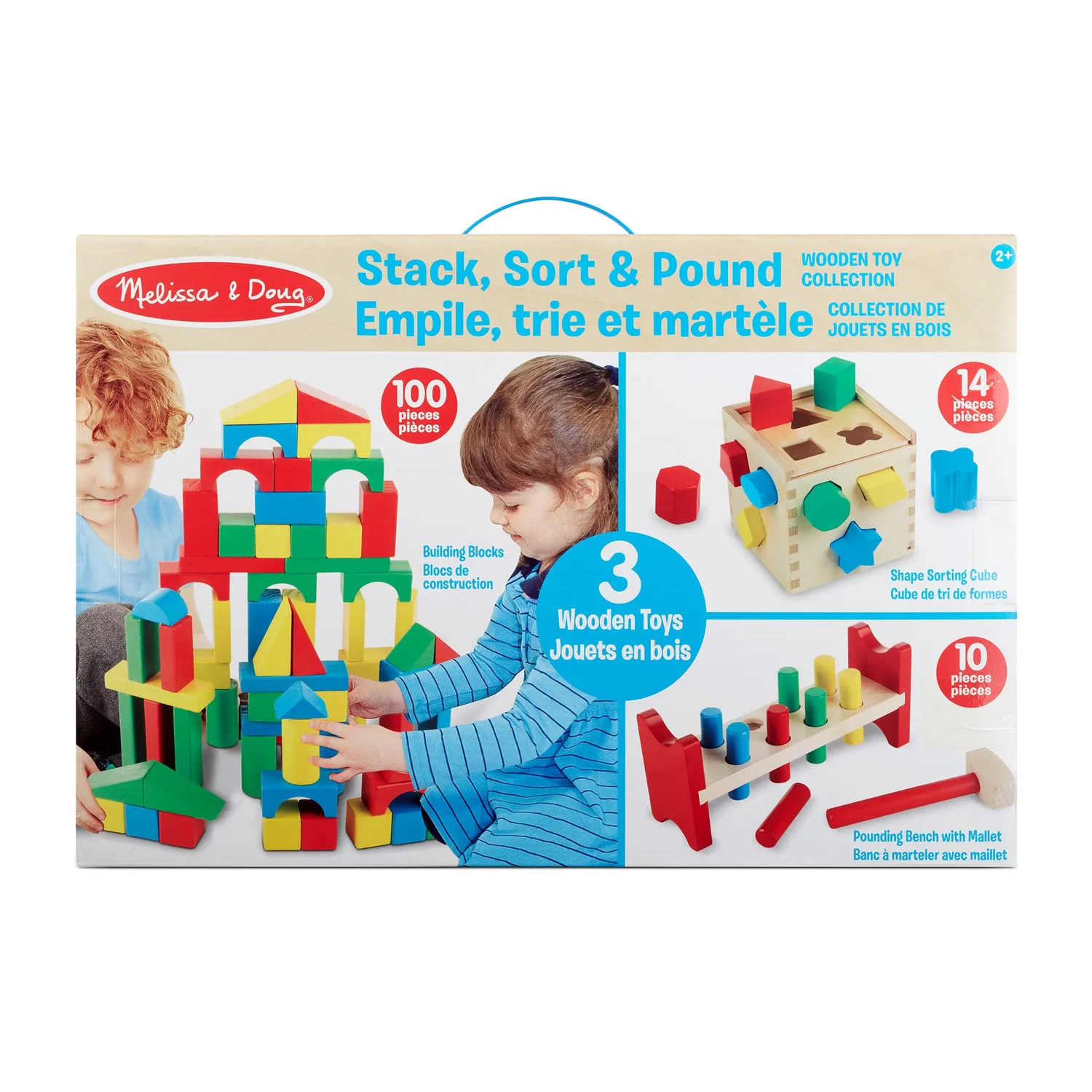 Melissa & Doug Stack Sort Pound houten speelgoedset 3-delig
