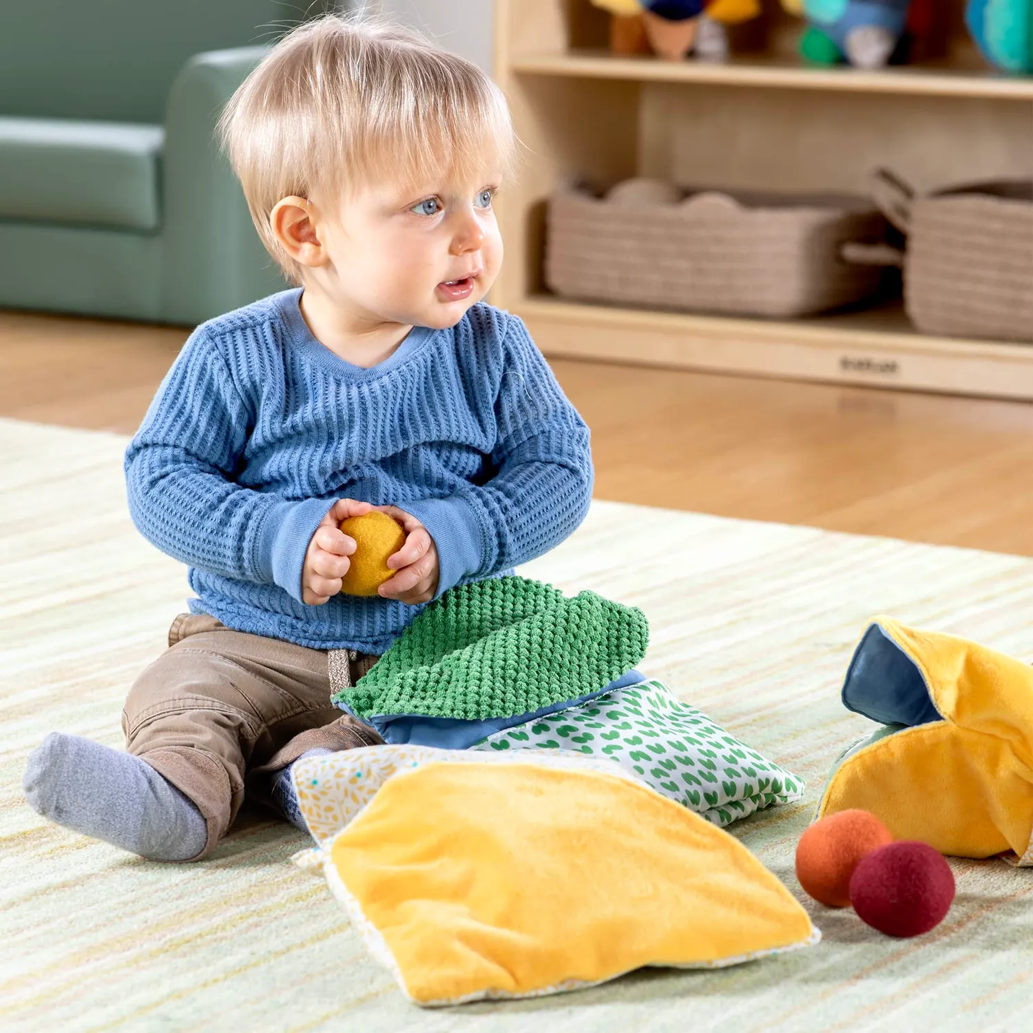 Guidecraft Crinkle Pockets babyspeelgoed natural 3 stuks