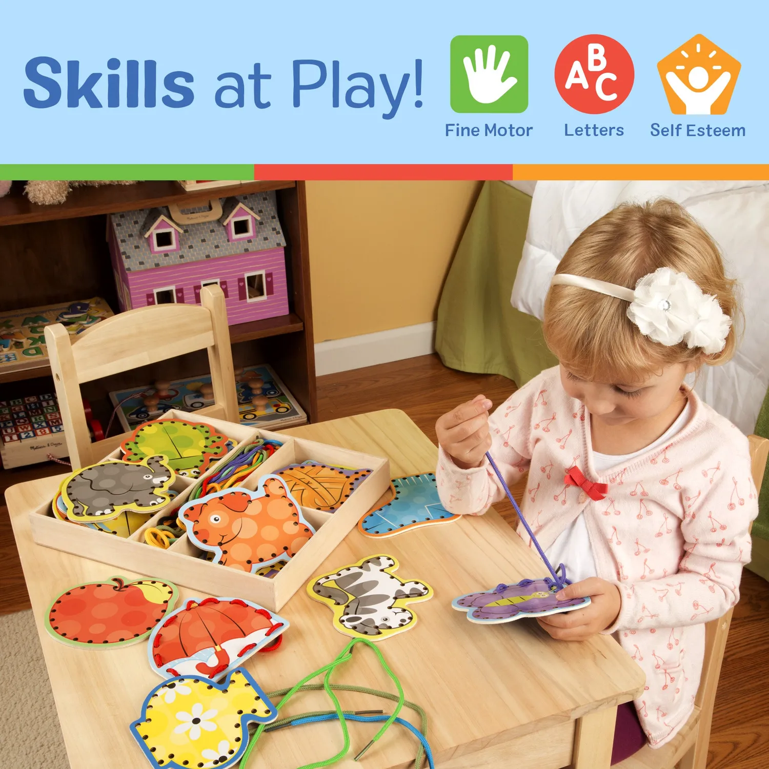 Melissa & Doug Alphabet Lacing Cards rijgkaarten 26 stuks 3-5 jaar