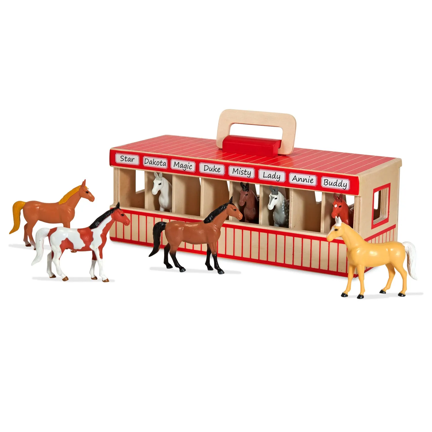 Melissa & Doug Take-Along Show-Horse Stable paardenstal 8 paarden
