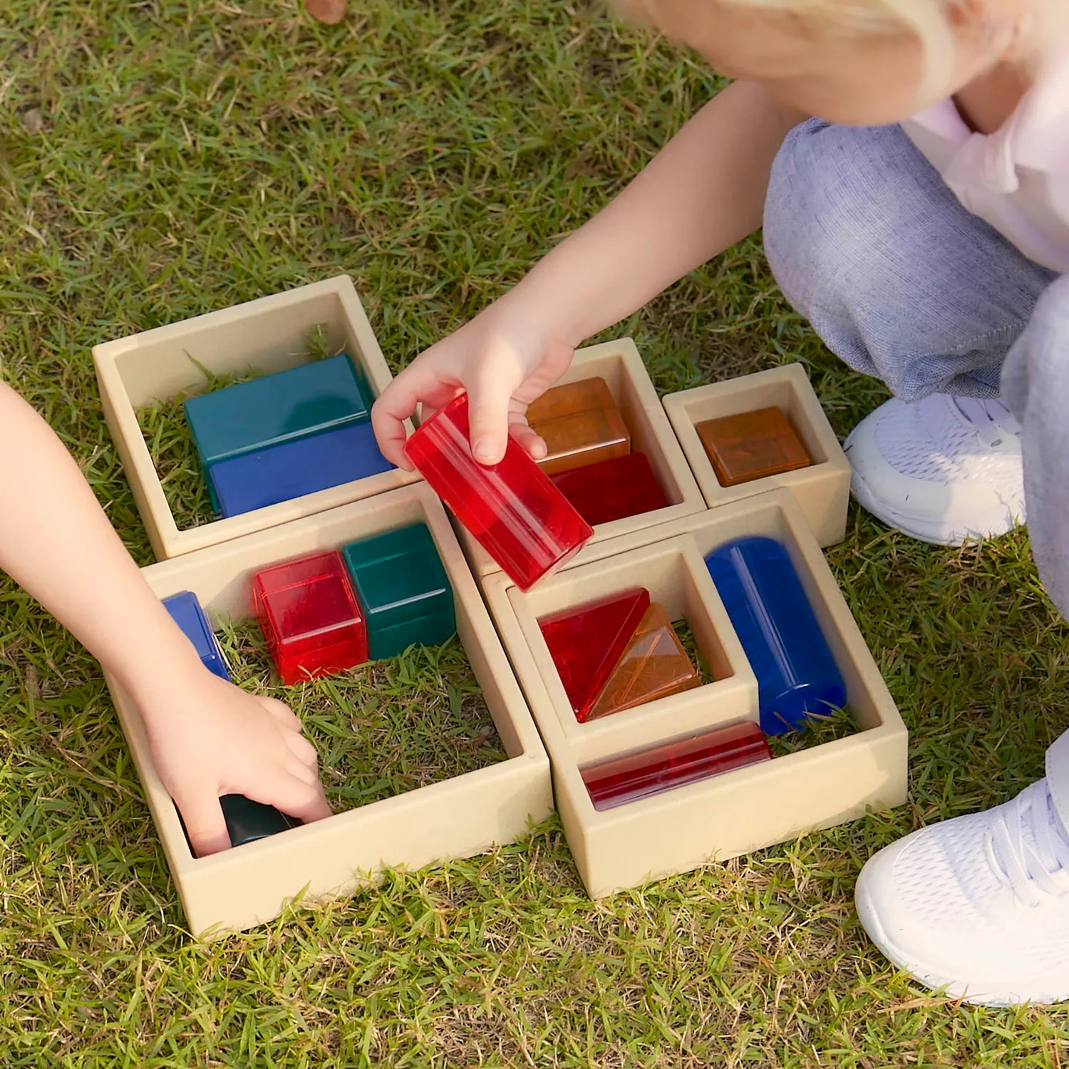 Guidecraft Discovery Squares stapelblokken naturel 2 jaar