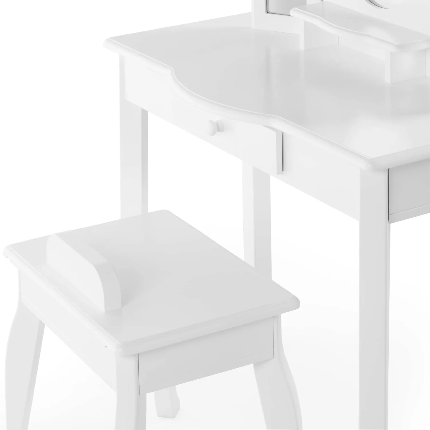 Guidecraft Kids Vanity kaptafel met kruk wit spiegel