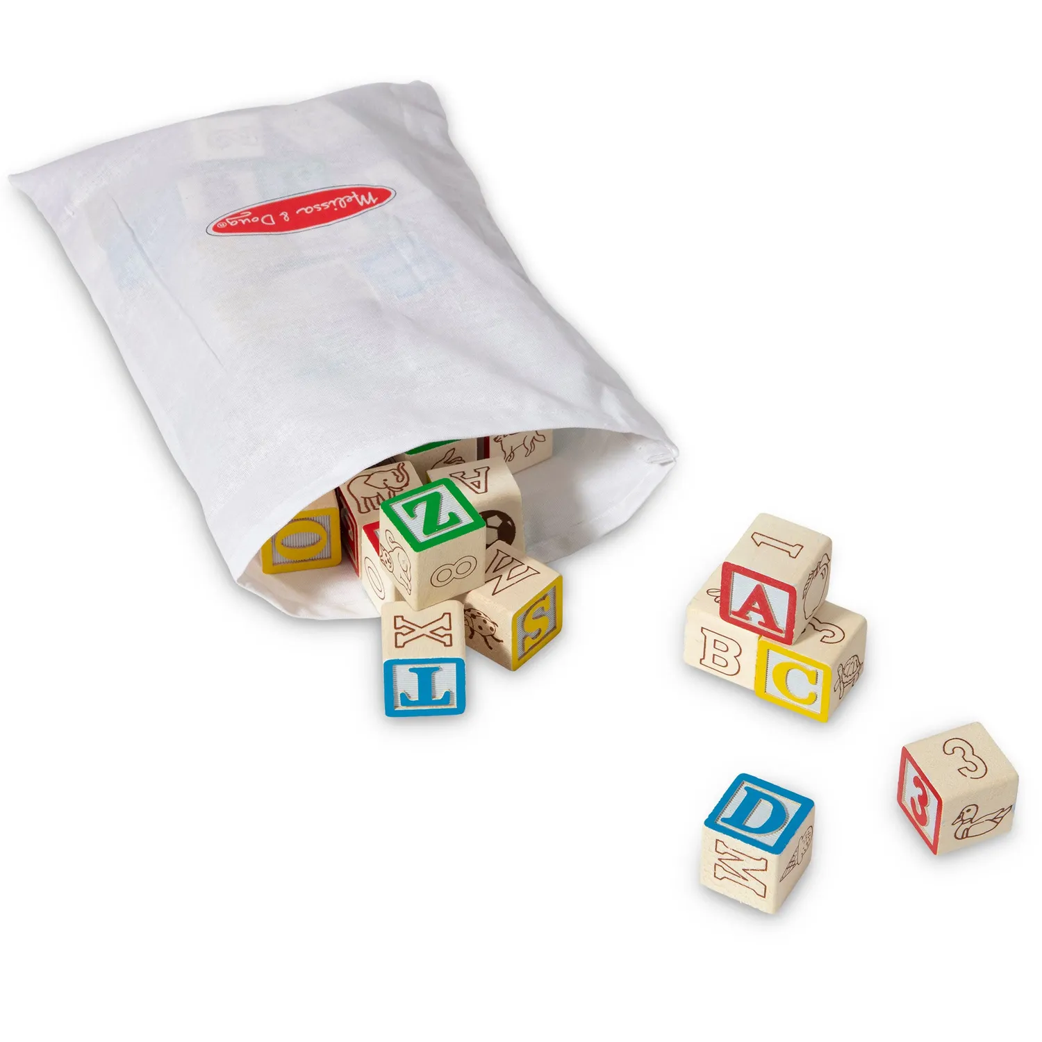 Melissa & Doug Wooden ABC/123 Blocks blokken 50 stuks hout