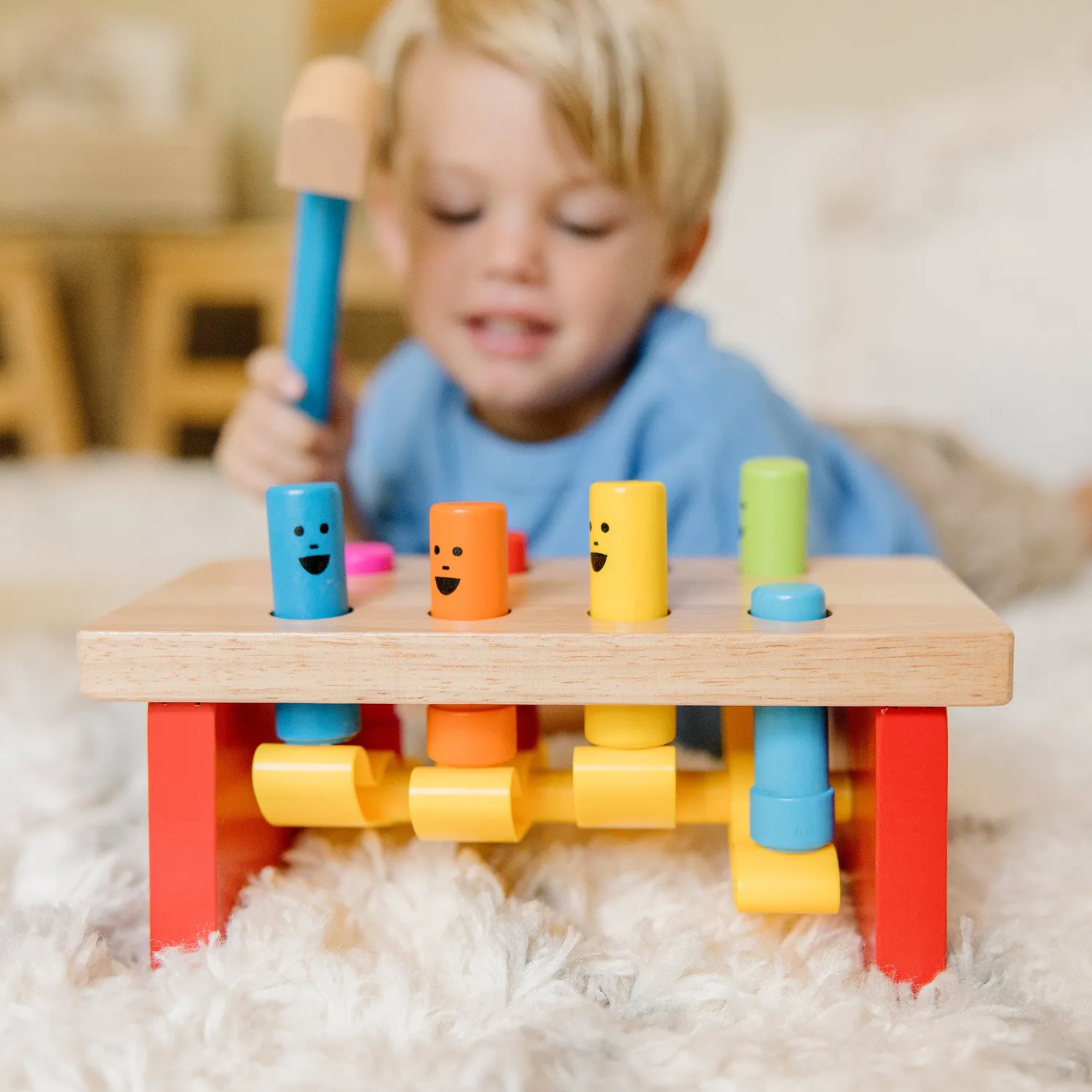 Melissa & Doug Deluxe Pounding Bench hamerbank hout 8 pinnen