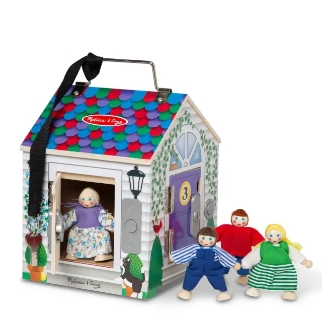 Melissa & Doug Doorbell House houten speelhuis met geluid