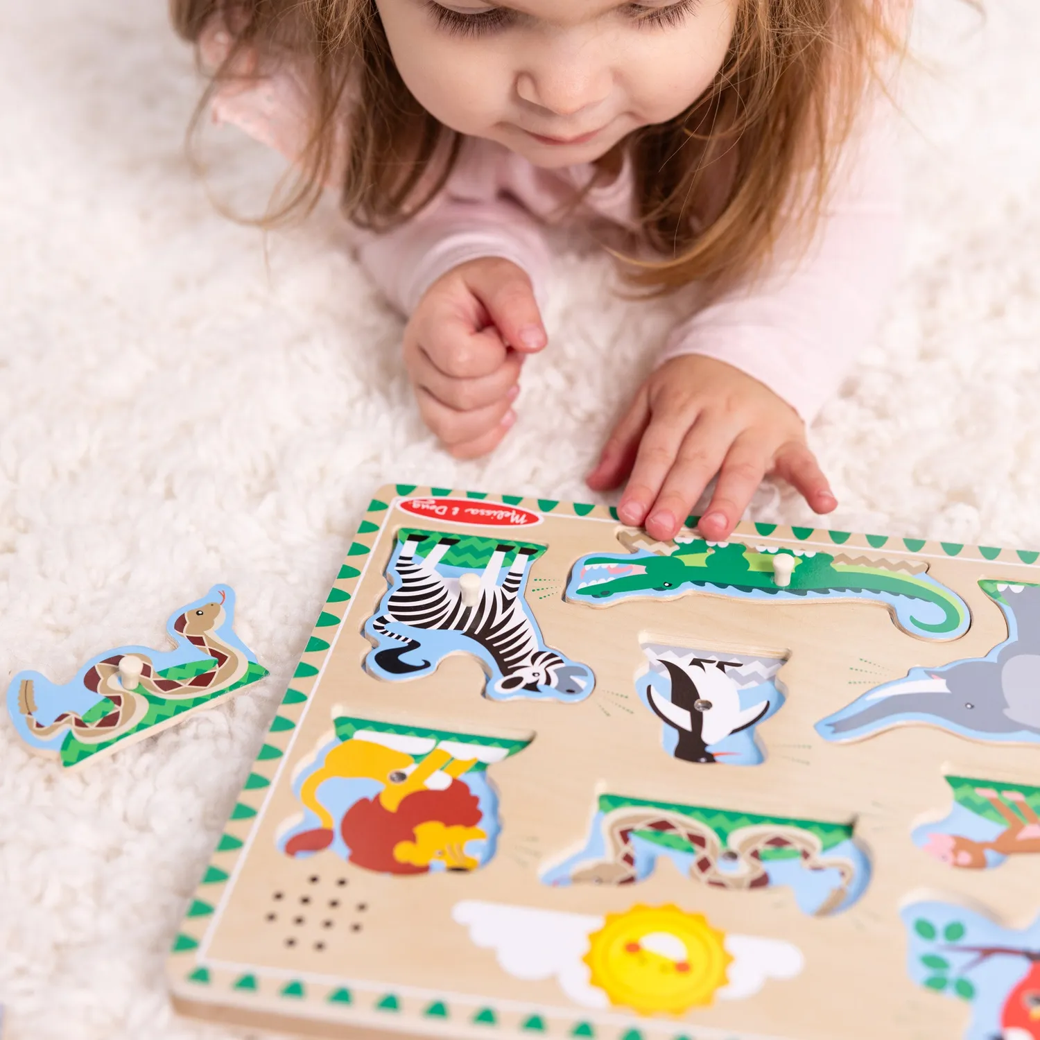 Melissa & Doug Zoo geluidspuzzel 8 stukjes dierengeluid