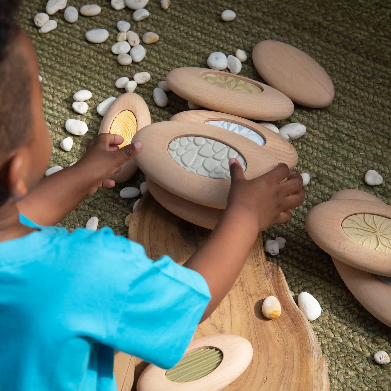 Guidecraft Jumbo Sensory River Stones stapelstenen beukenhout