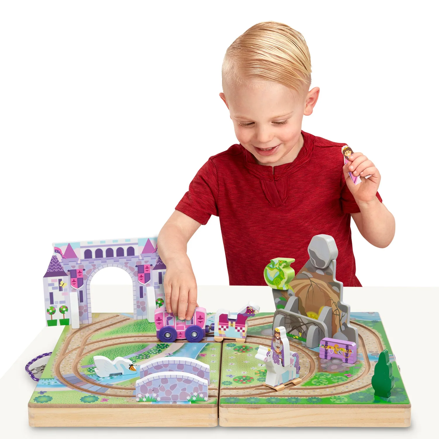 Melissa & Doug Take-Along Kingdom kasteel speelkoffer hout