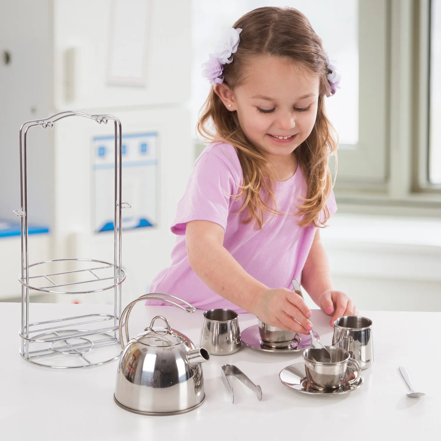Melissa & Doug theeservies rvs met standaard