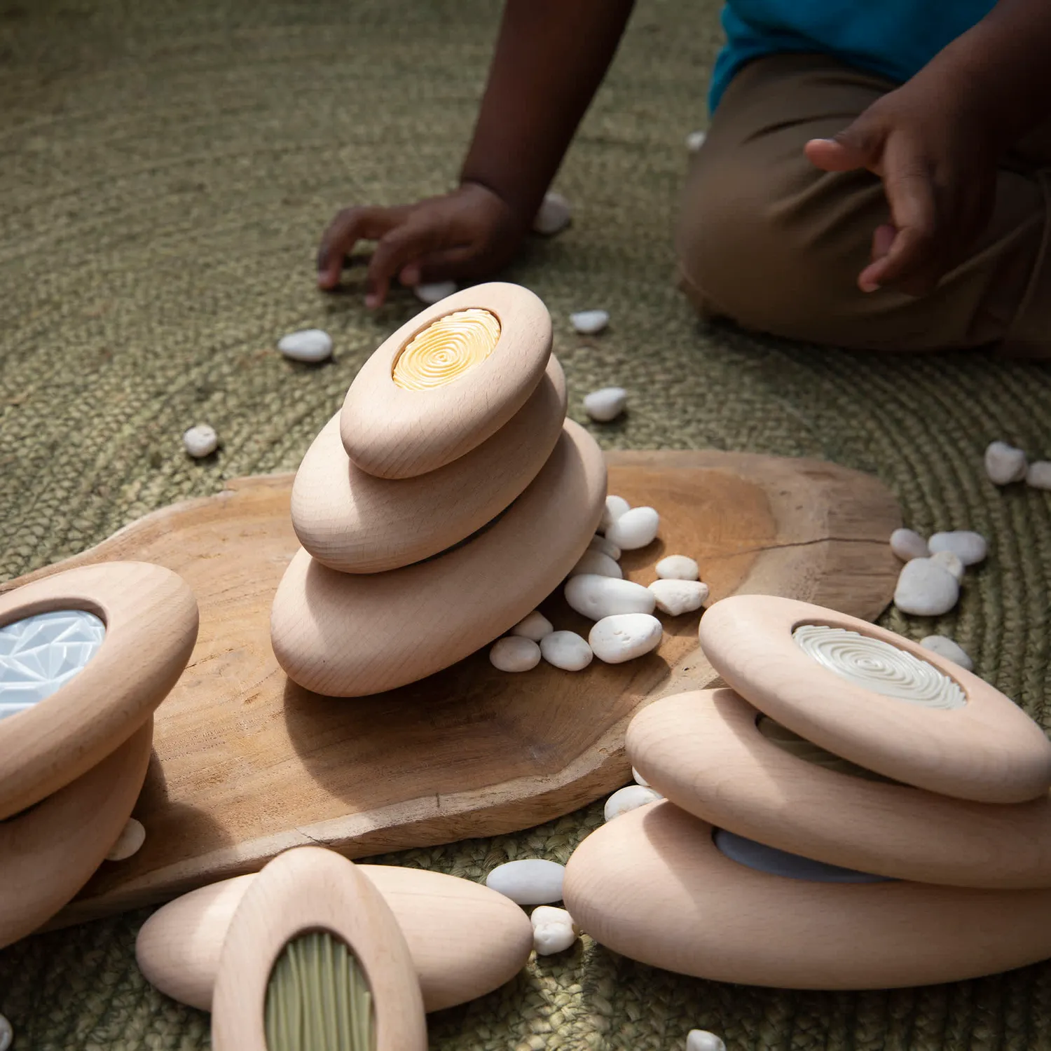 Guidecraft Jumbo Sensory River Stones stapelstenen beukenhout