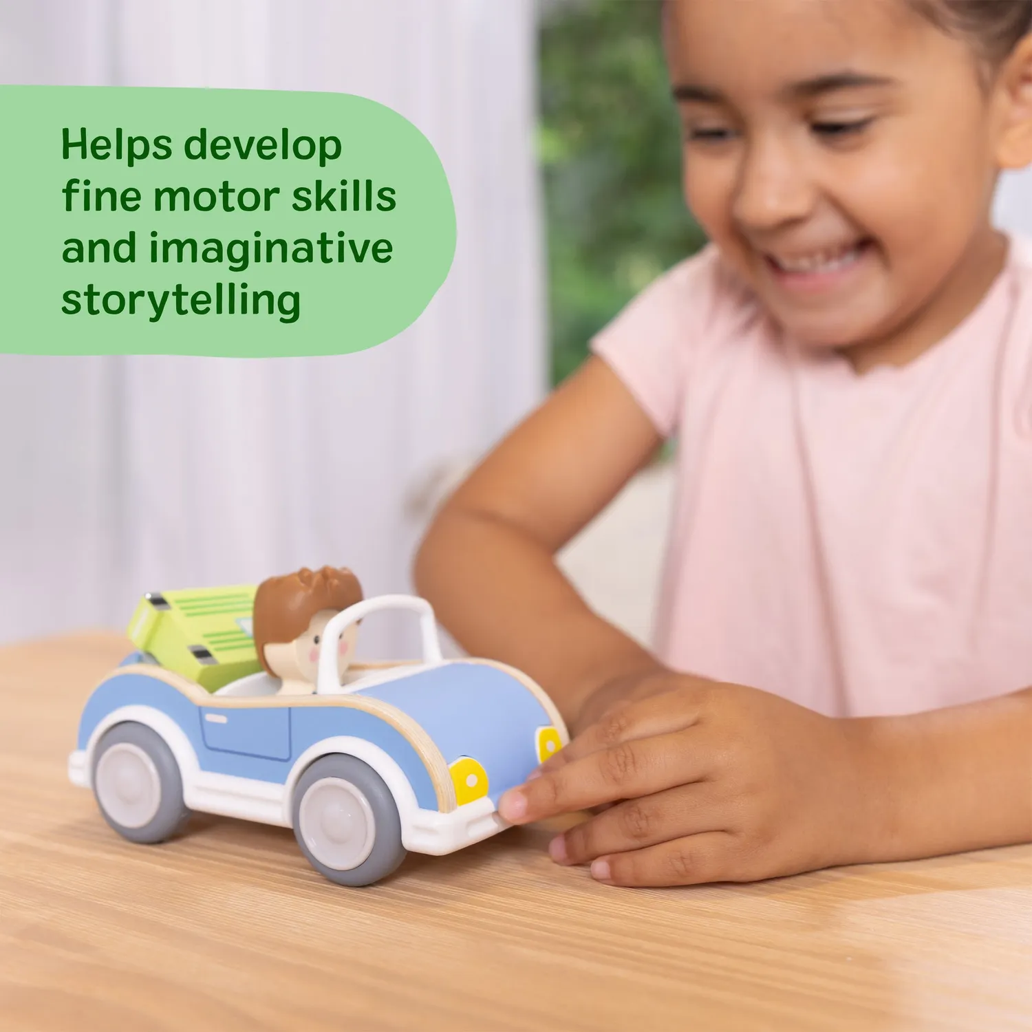 Melissa & Doug Cheery Lane Vehicle & Boy speelauto blauw