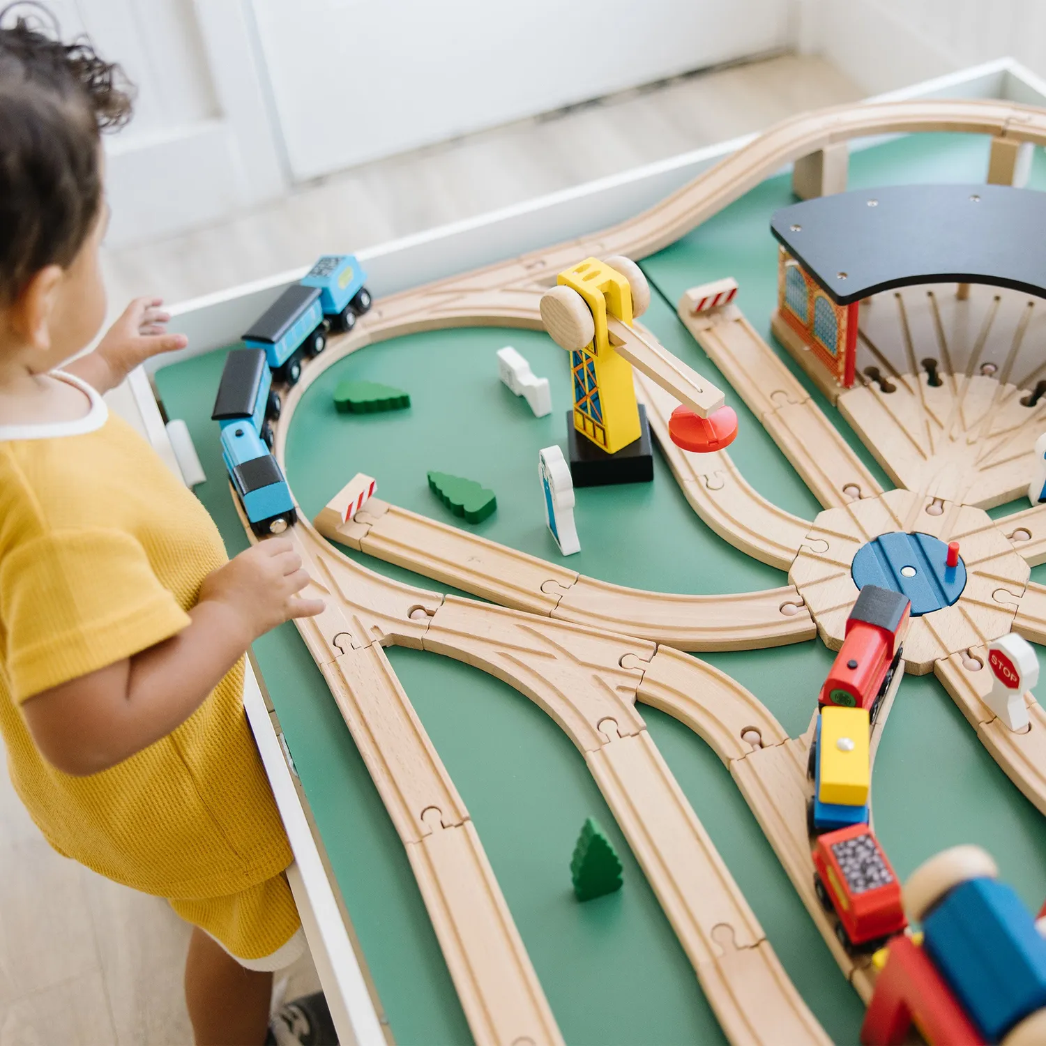 Melissa & Doug Wooden Railway Set houten treinbaan deluxe