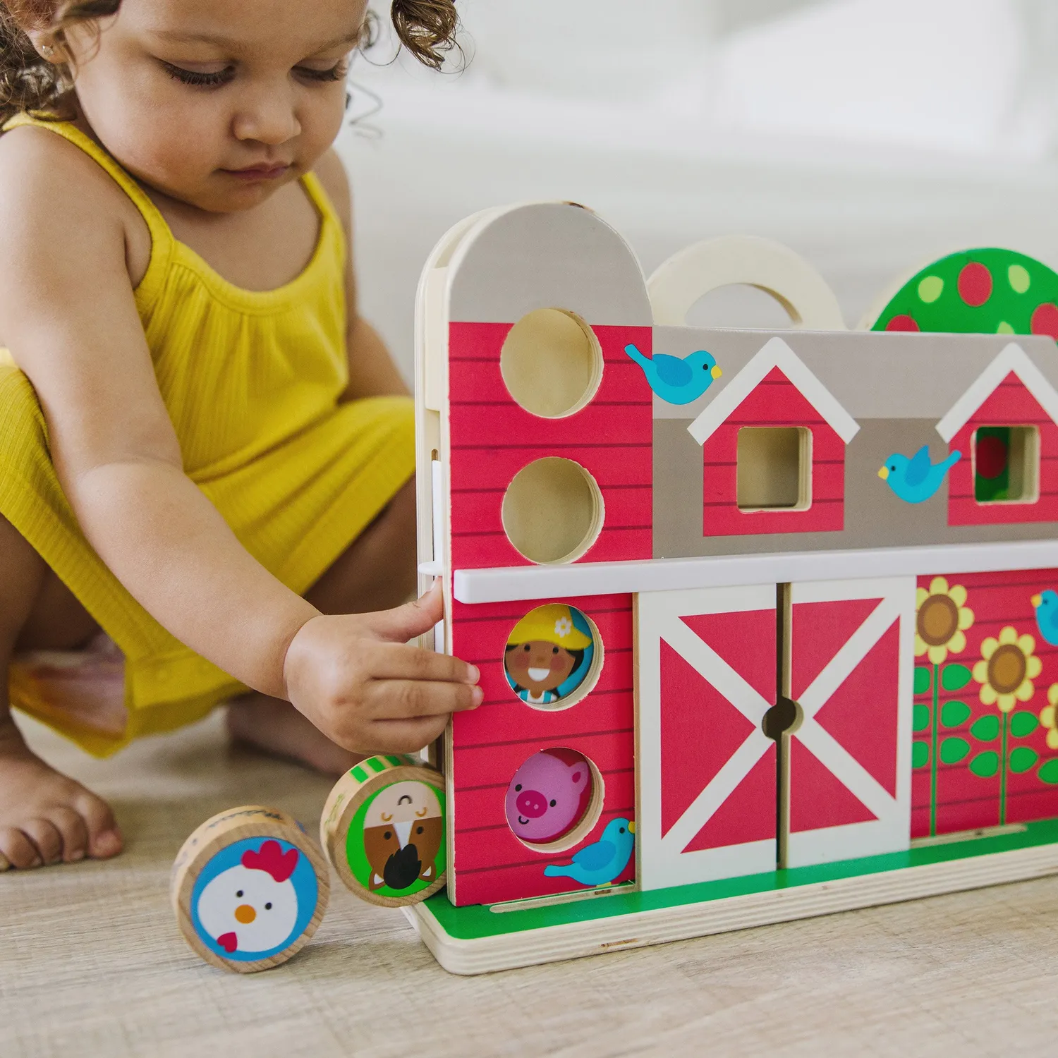 Melissa & Doug GO Tots Barnyard Tumble boerderijbaan hout
