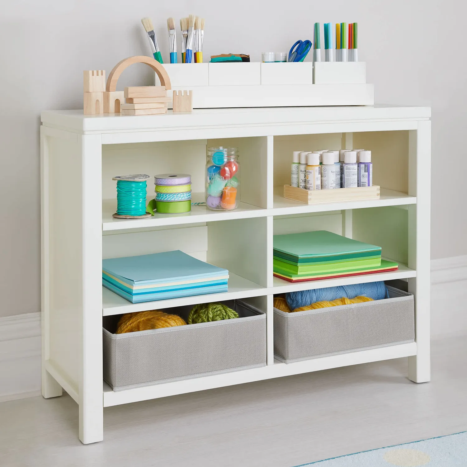 Guidecraft Martha Stewart Kids opbergkast linen white open