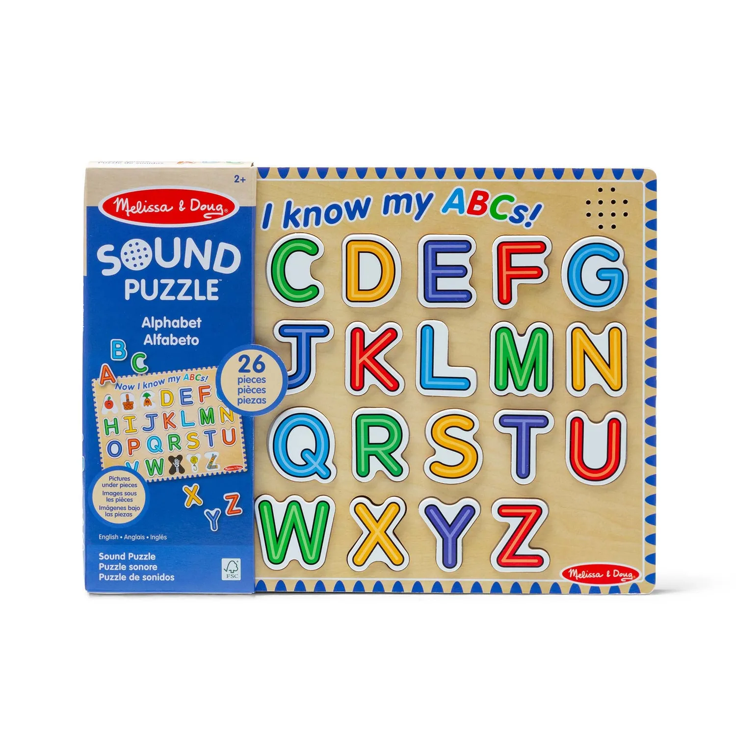 Melissa & Doug Alphabet Sound Puzzel houten 26 stukjes met geluid