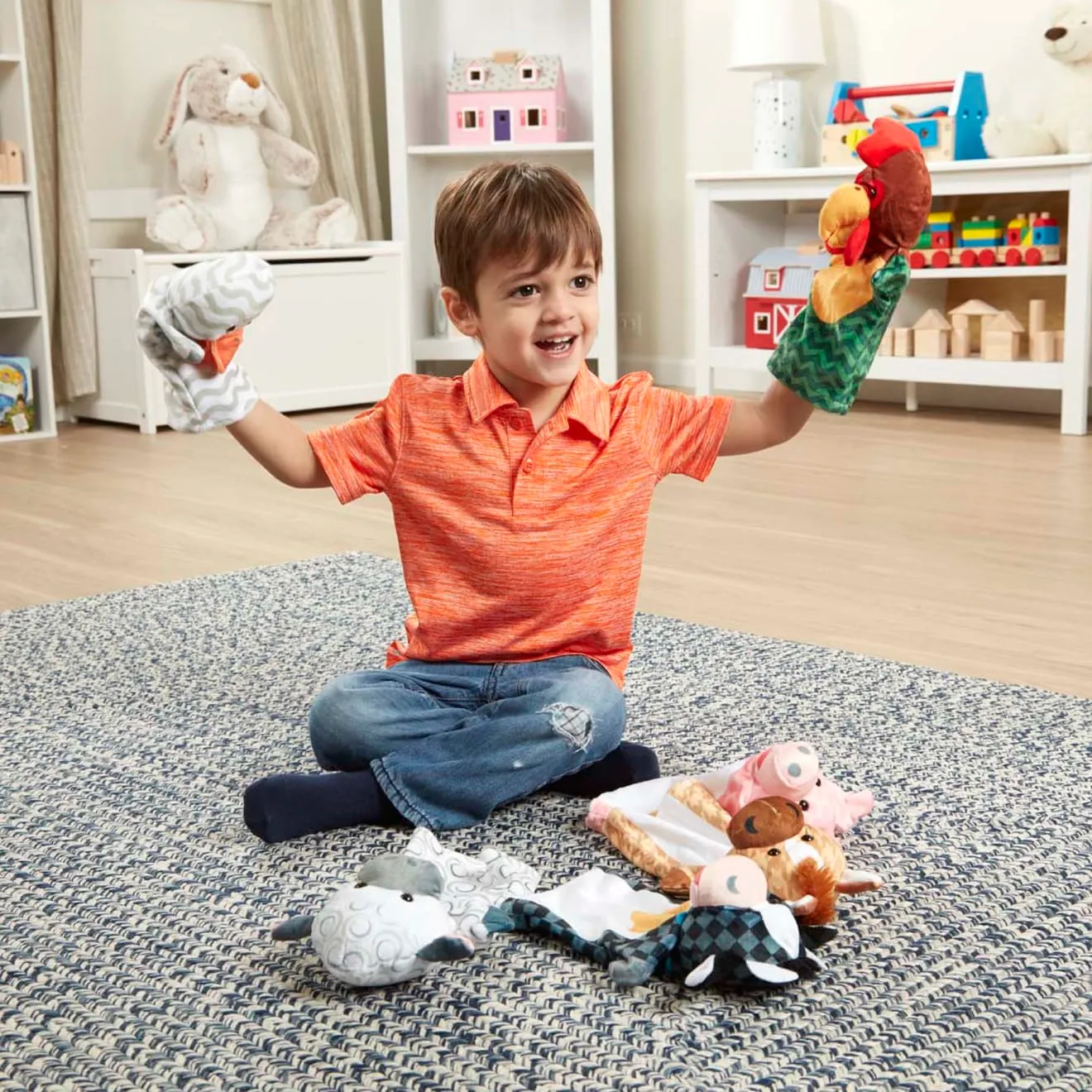 Melissa & Doug Barn Buddies handpoppen boerderij 6 stuks