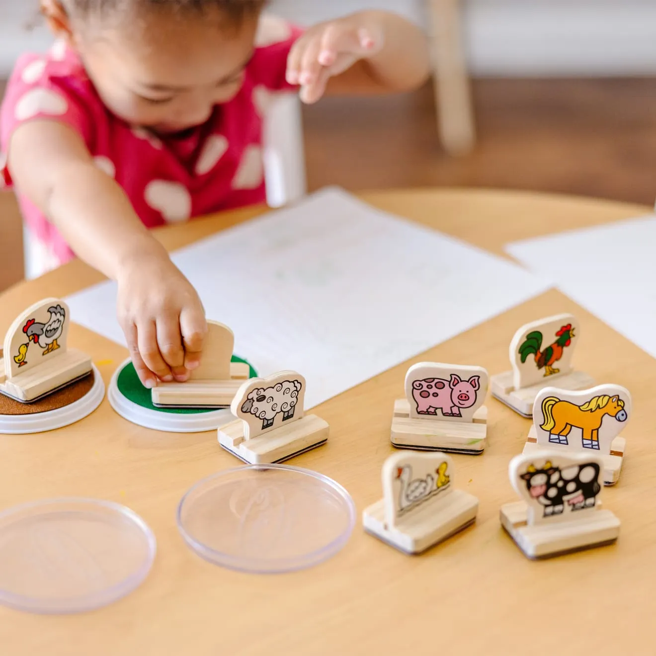 Melissa & Doug My First stempelset boerderijdieren hout 8 stuks