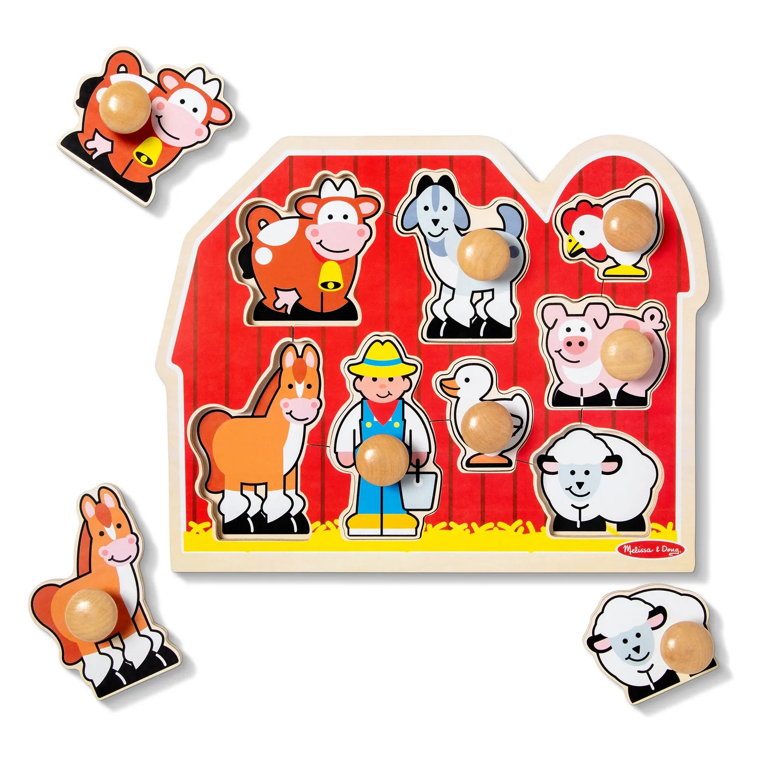 Melissa & Doug Farm Friends Jumbo puzzel 8 stukjes hout