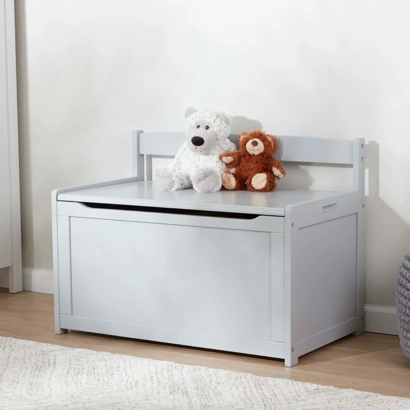Melissa & Doug Wooden Toy Chest speelgoedkist grijs hout