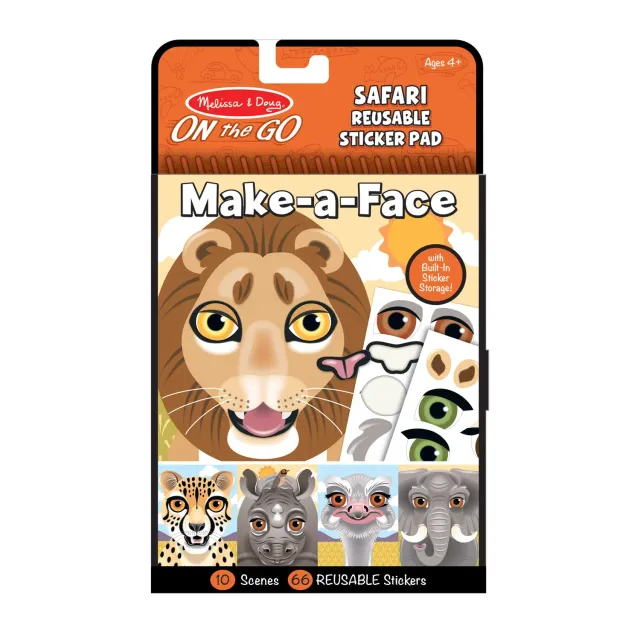 Melissa & Doug Make-a-Face Safari stickerboek dieren