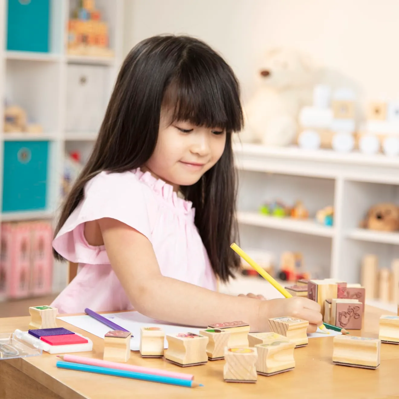 Melissa & Doug Stamp-a-Scene Fairy Garden stempelset 20 stuks uitwasbaar