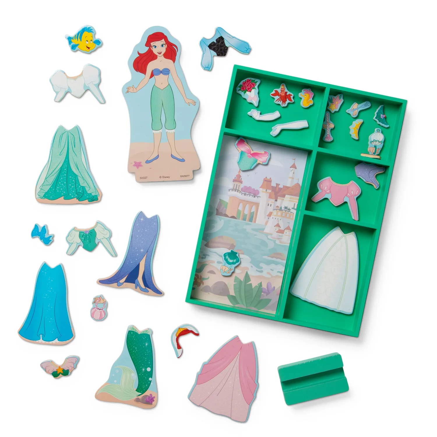 Melissa & Doug Disney Ariel Dress-Up magneetpop houten 30-delig