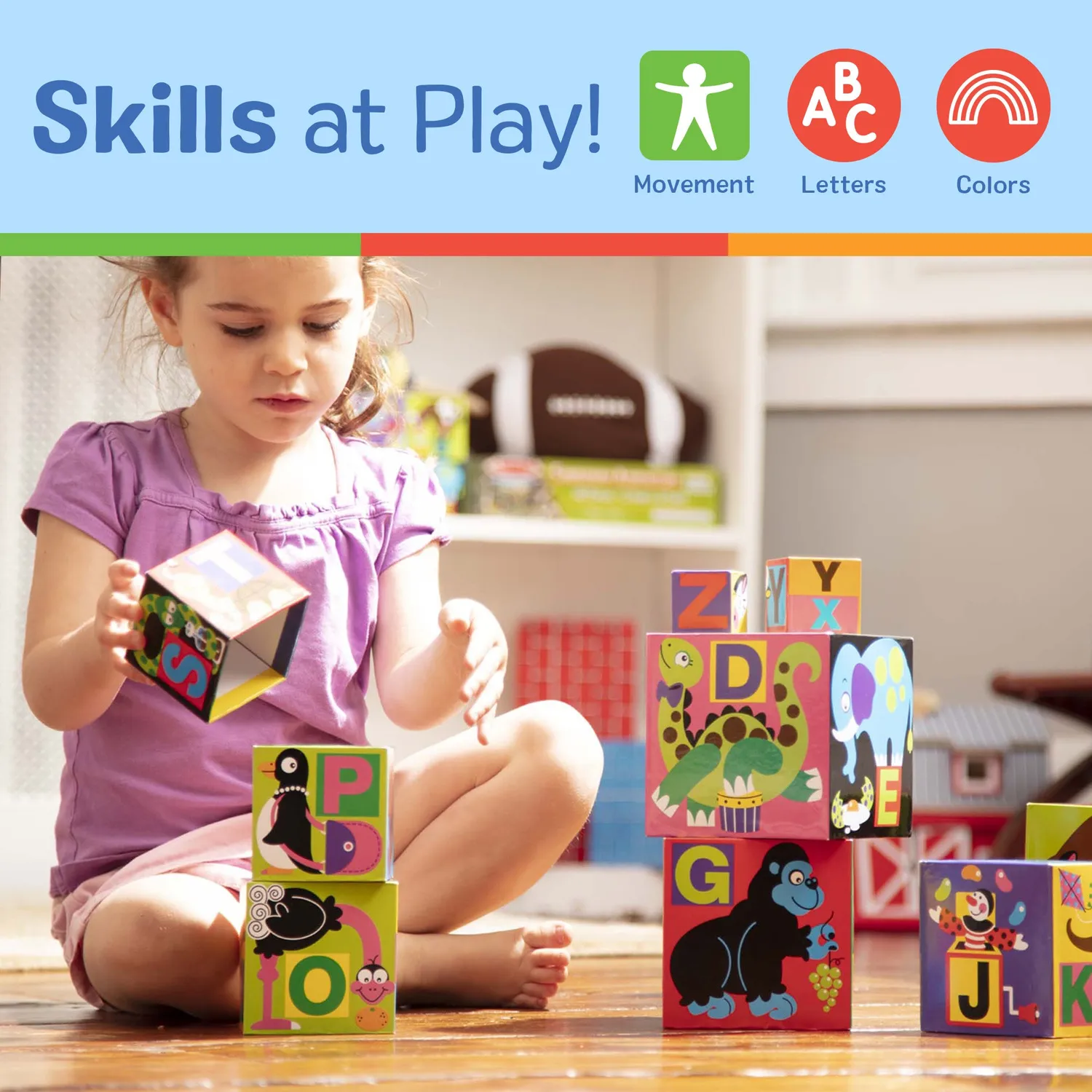 Melissa & Doug Alphabet stapelblokken karton 10 stuks