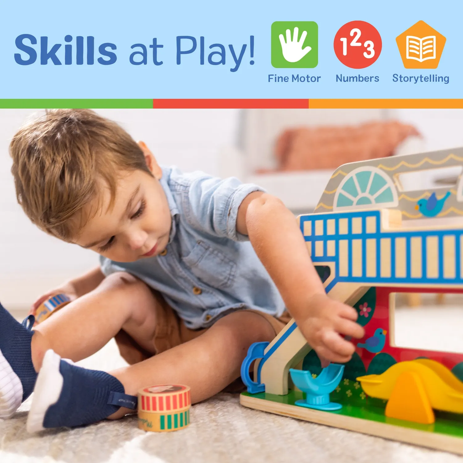 Melissa & Doug GO Tots Schoolyard Tumble houten speelset 4 figuren