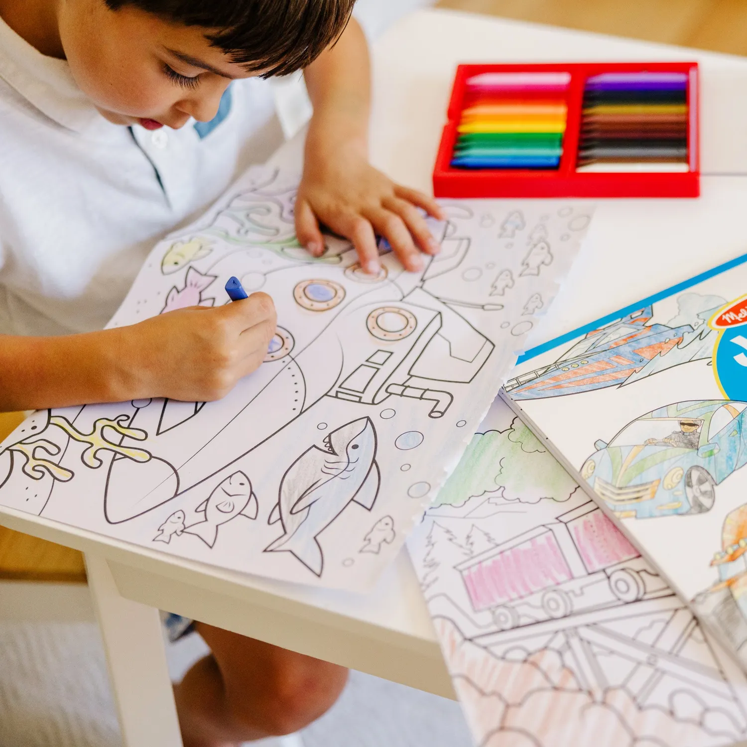Melissa & Doug Voertuigen kleurblok jumbo 50 vellen auto