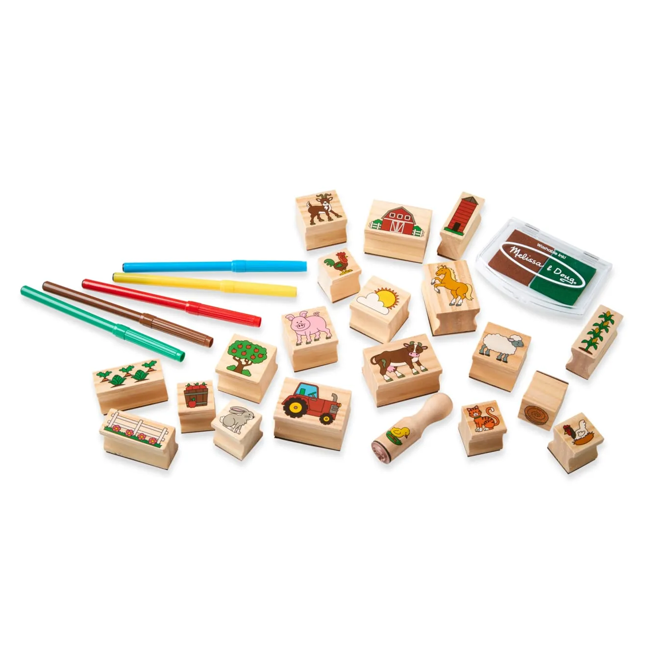 Melissa & Doug Stamp-a-Scene Farm stempelset 20 stuks boerderij