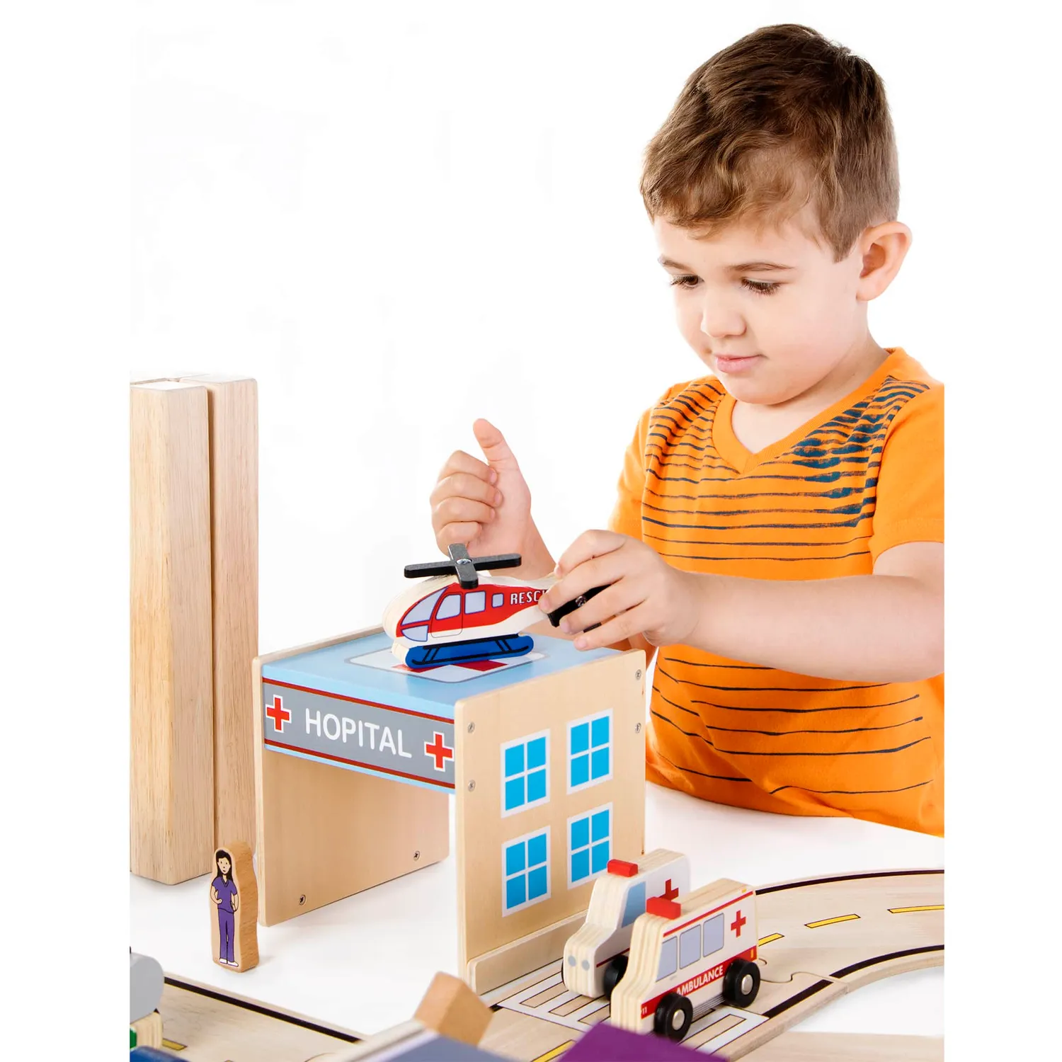Guidecraft Community and Roadway Essentials houten speelset 36 delig