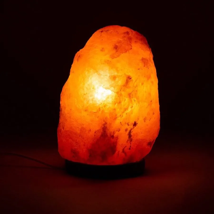 Ginger Fairy Zoutlamp 2-3 kg met LED en Houten Voet