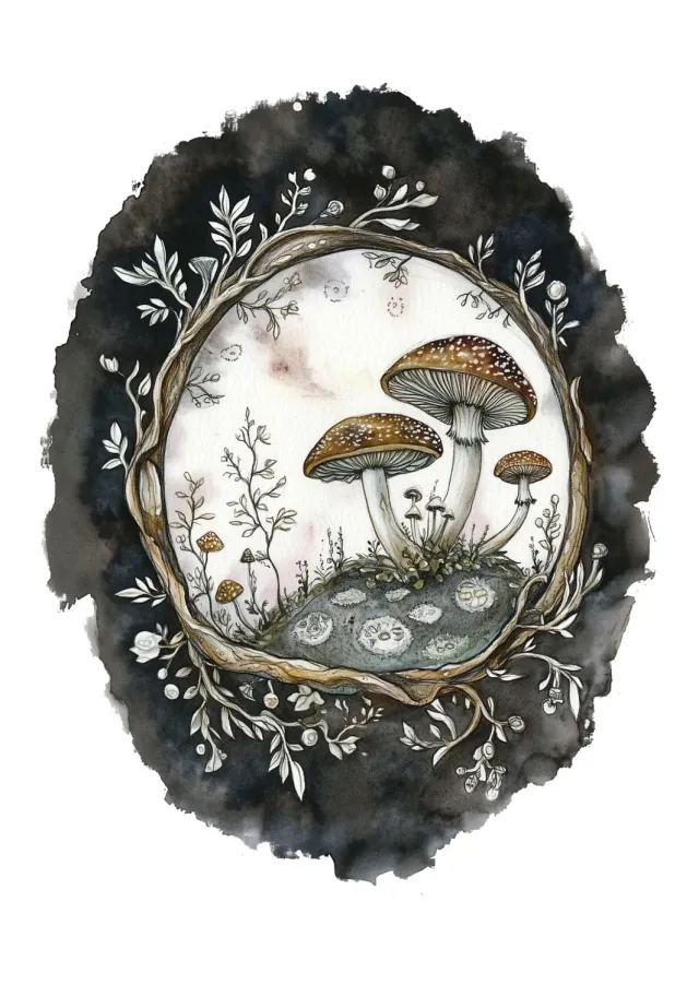Ginger Fairy Night Forest ansichtkaart A6 structuurpapier