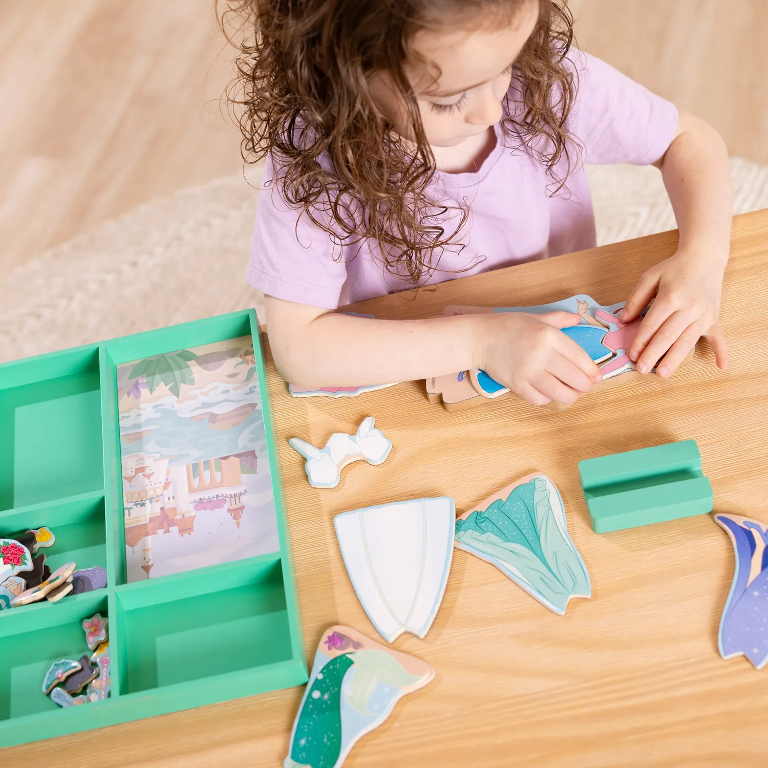 Melissa & Doug Disney Ariel Dress-Up magneetpop houten 30-delig