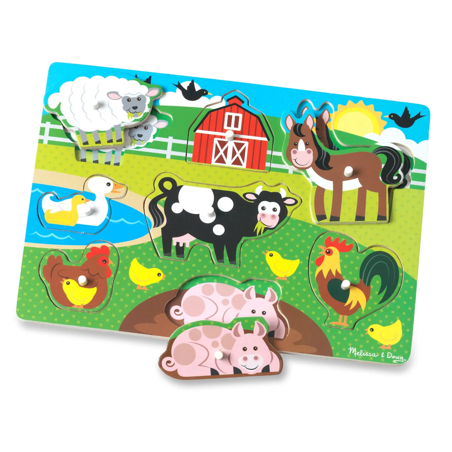 Melissa & Doug Houten Noppenpuzzel 4-pack Peuter