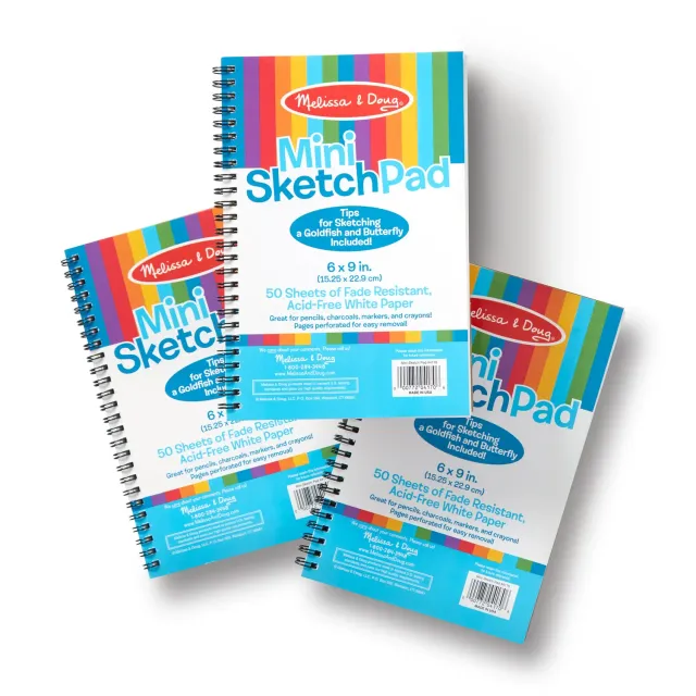 Melissa & Doug Mini Sketch Pad schetsblok 3 stuks tekenpapier